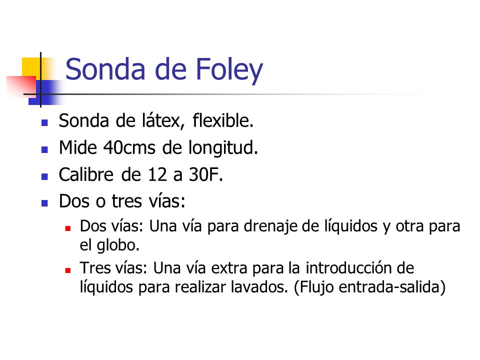 Numero de sonda vesical segun edad